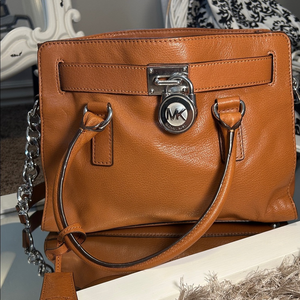 Michael Kors Camel Brown Leather Satchel